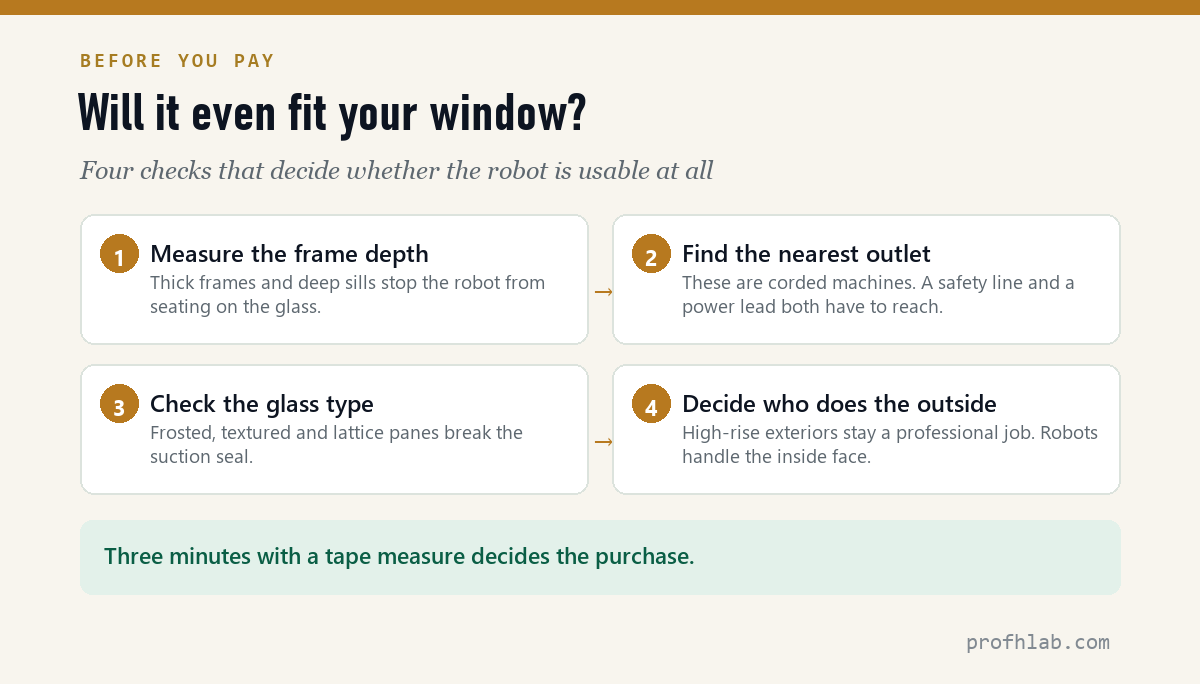 Four checks before buying a window-cleaning robot