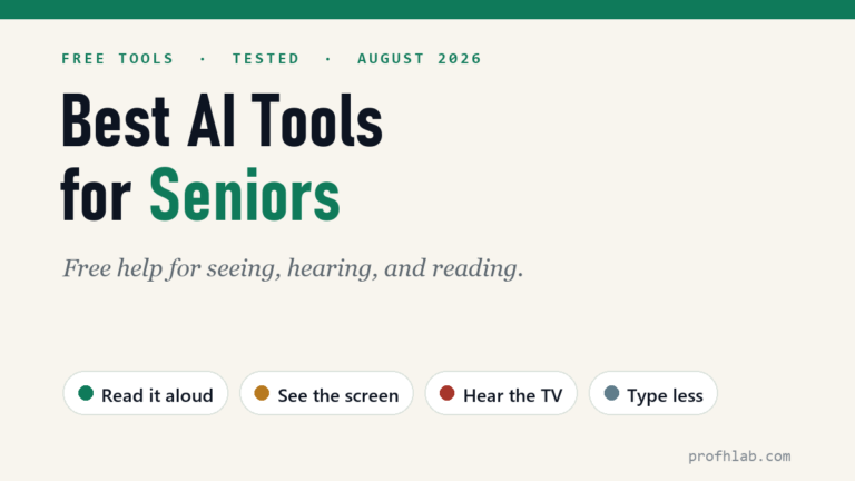 Best AI tools for seniors in 2026 — free help for seeing, hearing, and reading