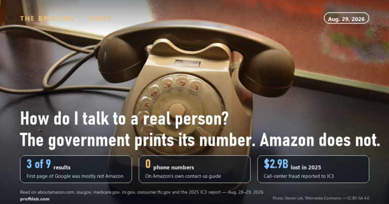 How Do I Talk to a Real Person? The Government Prints Its Number. Amazon Does Not.
