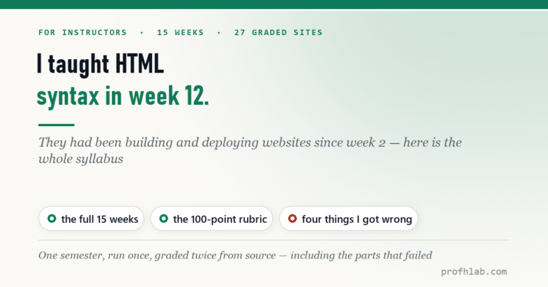 Teaching Vibe Coding: A 15-Week Course, and What I Would Change