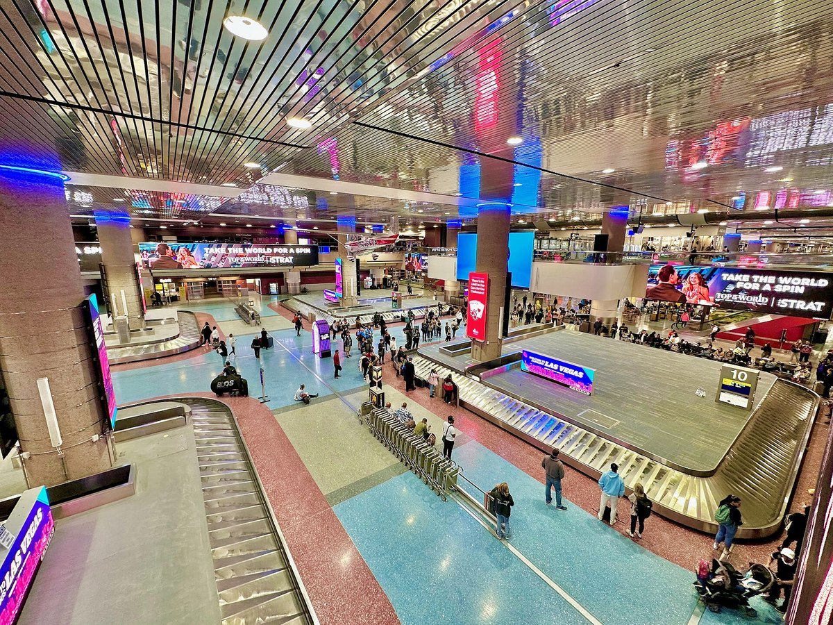 Baggage claim carousels at Harry Reid International Airport in Las Vegas