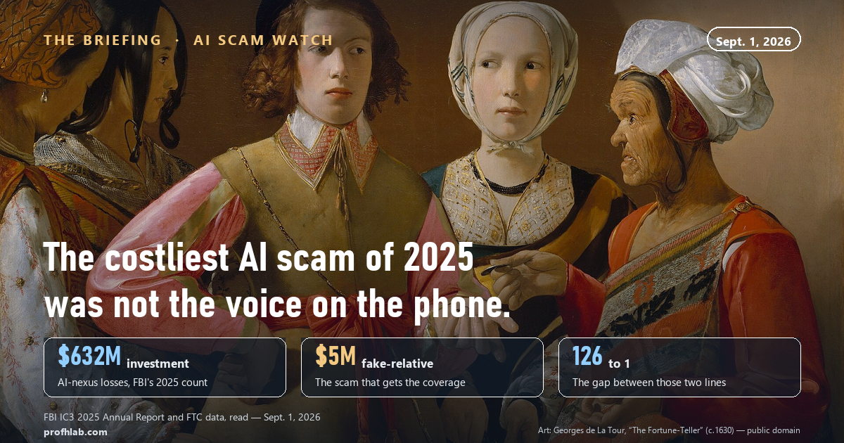 AI Scam Watch, September 2026: the costliest AI scam of 2025 was not the voice on the phone