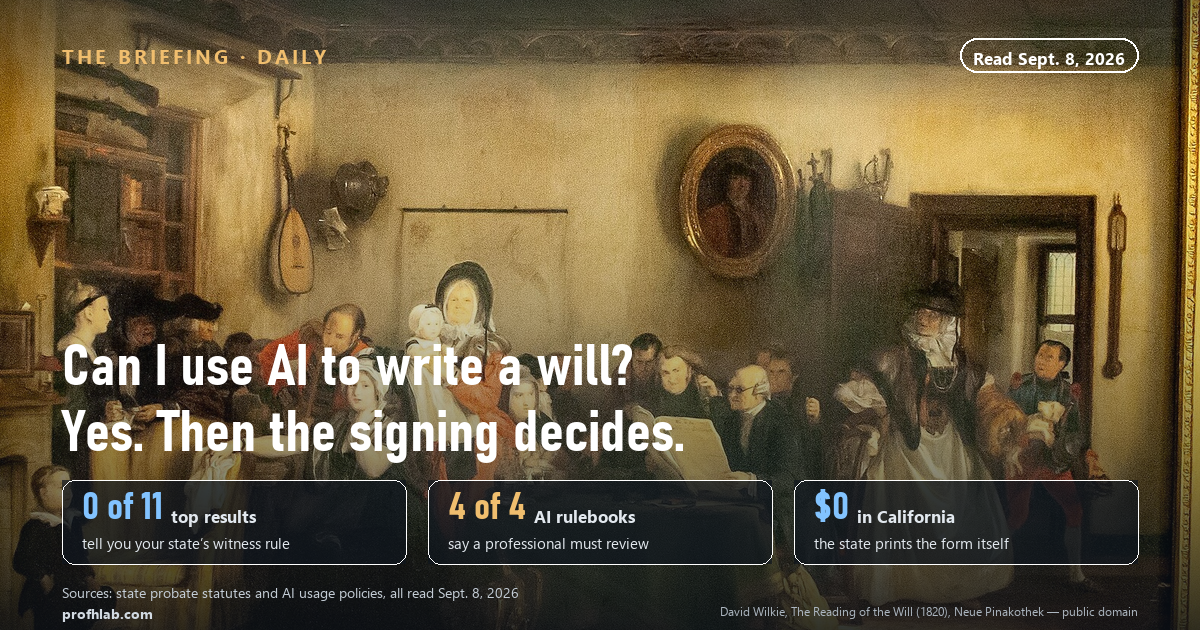 The Briefing: can I use AI to write a will, and what actually makes a will legal