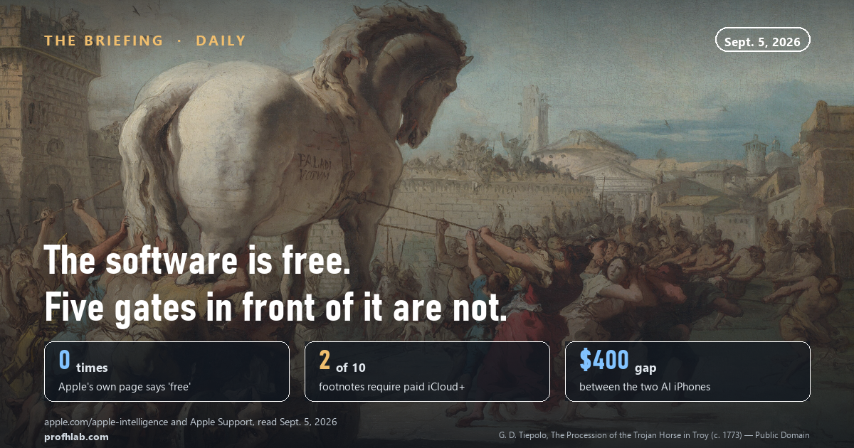 The Briefing: five gates stand in front of free Apple Intelligence