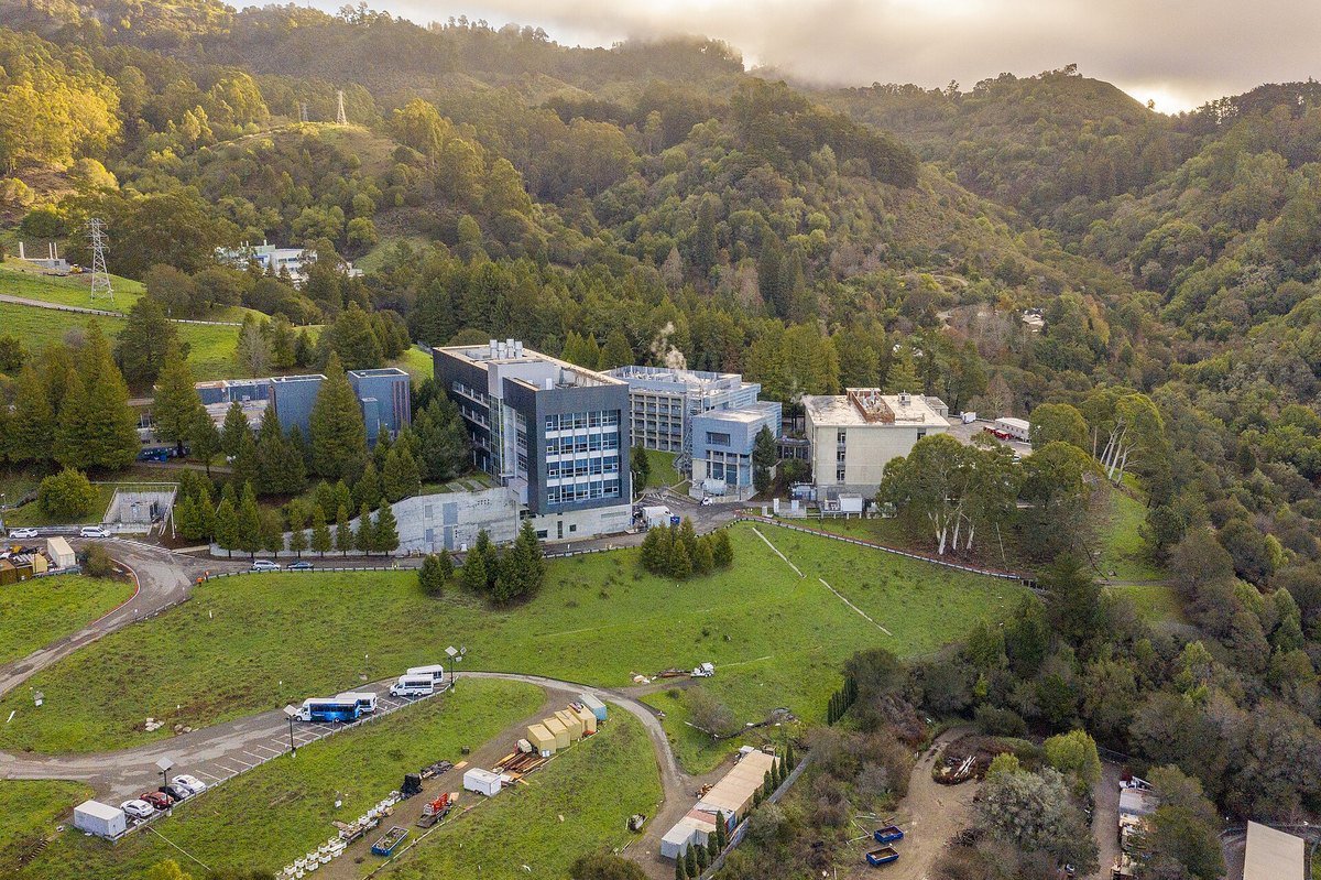 Aerial view of Lawrence Berkeley National Laboratory buildings on the hills above Berkeley, California