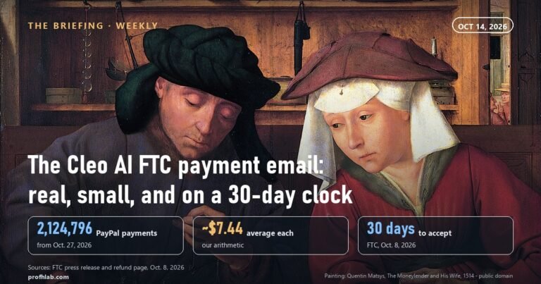 Cleo AI FTC Payment Email: 2,124,796 PayPal Payments From Oct. 27, About $7.44 Each on Average