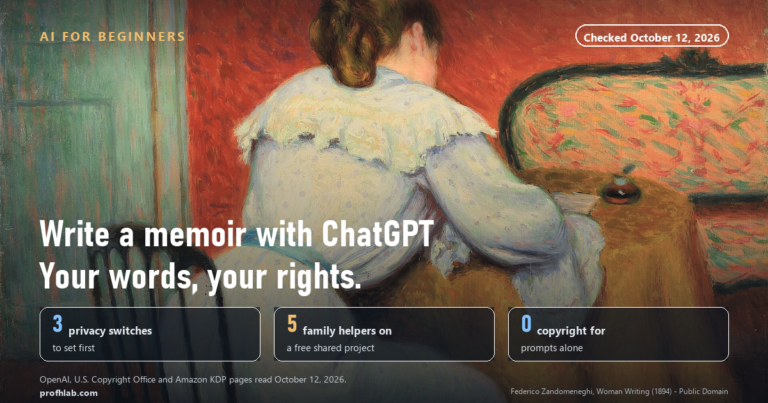 How to Use ChatGPT to Write a Memoir: 5 Steps, 3 Privacy Switches and 1 Copyright Catch