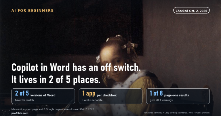 How to Turn Off Copilot in Word: The Switch Exists in 2 of 5 Versions, and Each App Needs Its Own