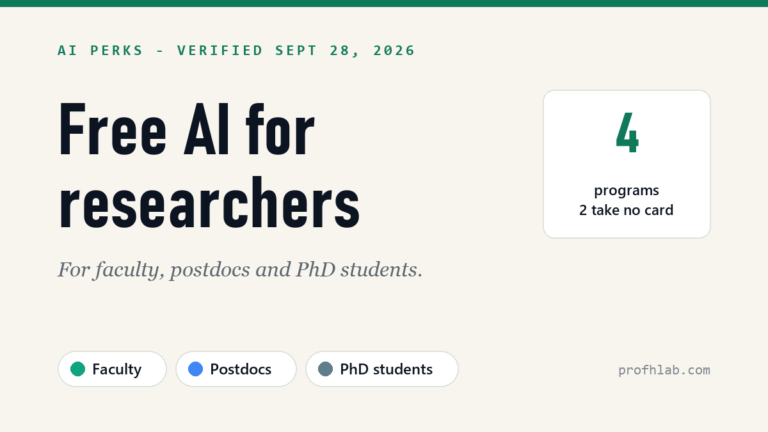 Free AI for Researchers in 2026: 4 Programs, 4 Different Gates