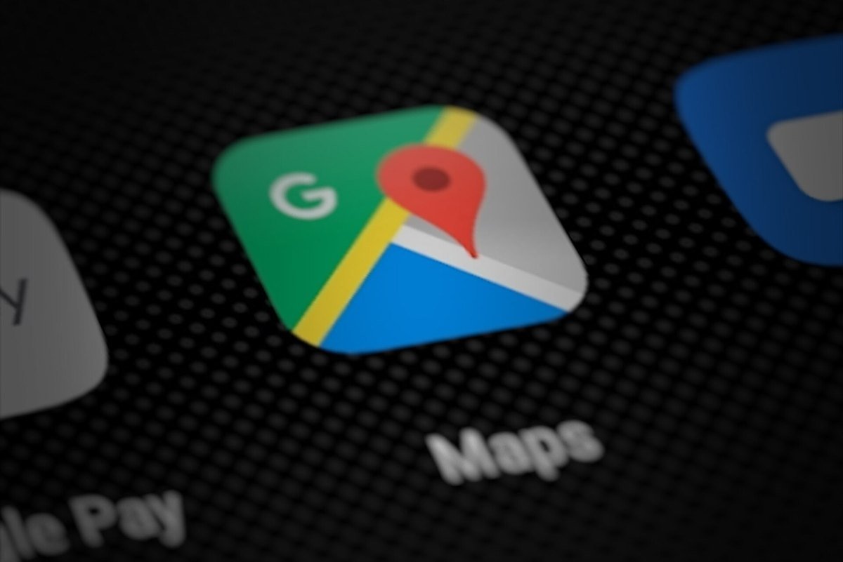 Close-up of the Google Maps app icon on a smartphone home screen